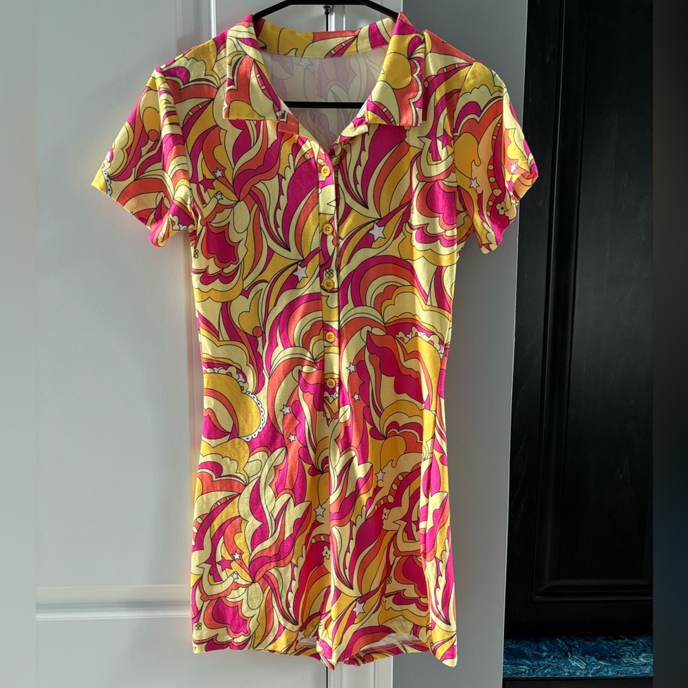 PINK/YELLOW ROMPER